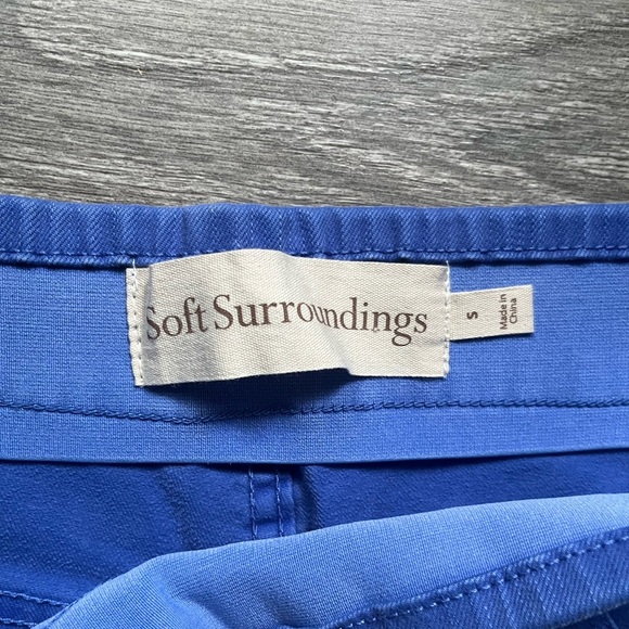 Soft Surroundings Blue Stretch Pull On Cuffed Pants Size S Spring Summer Casual - Picture 3 of 7